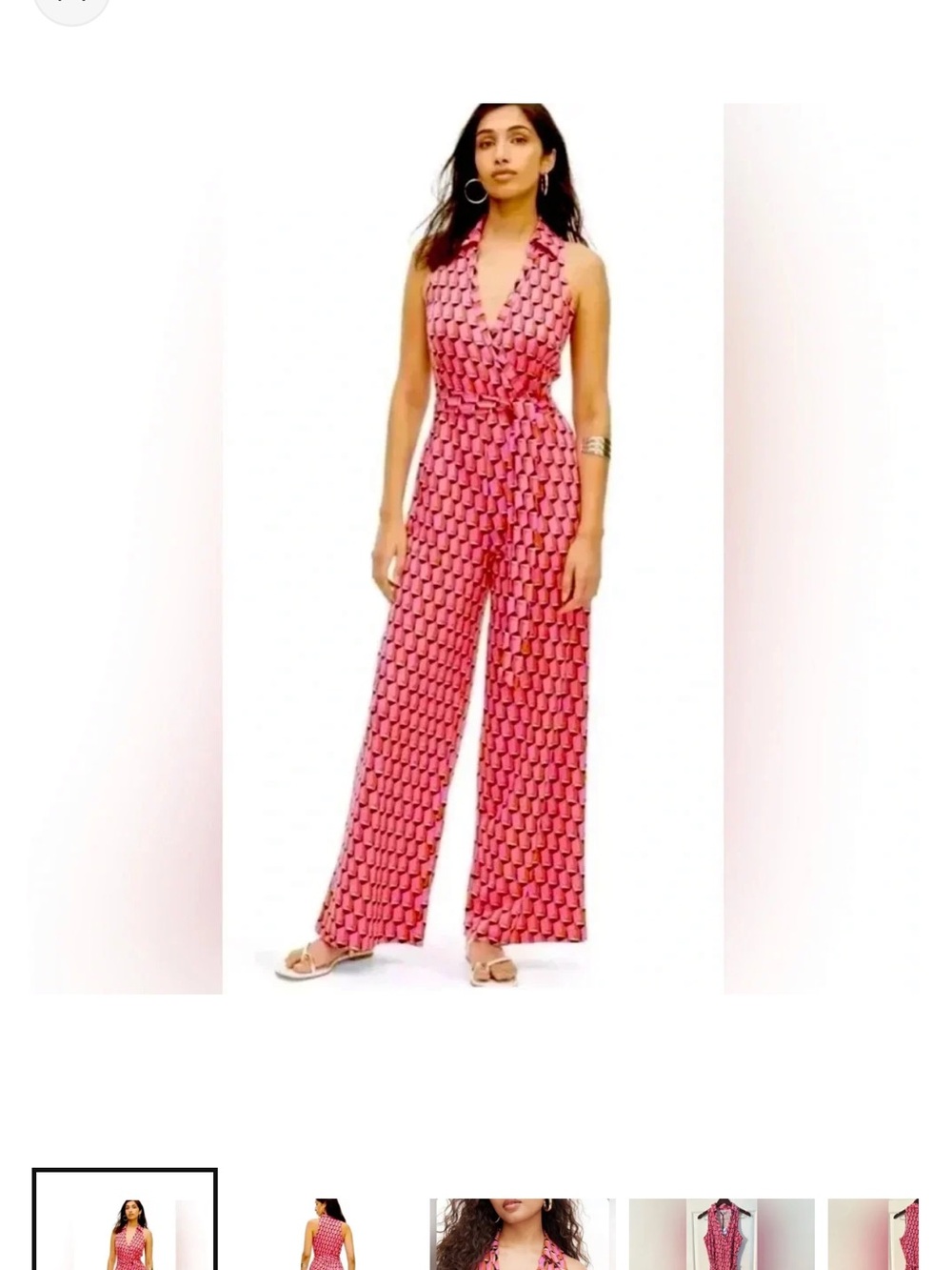 Diane Von Furstenberg Pink Geometric Backless Dress